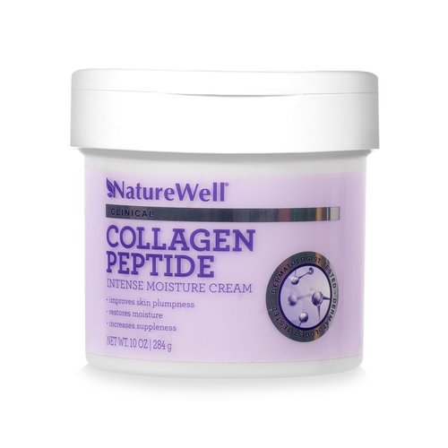 NATURE WELL Clinical Collagen Peptide Intense Moisture Cream for Face, Neck, & Body, Anti-Aging Cream that Hydrates, Plumps, Restores Moisture, and Increases Suppleness, 10 Oz