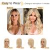 SEGO Human Hair Toppers for Women With Thinning Hair 7 * 13CM Silk Base 100% Real Human Hair Clip in Top Wiglet Hair Pieces -10 Inch No Bangs Ash Blonde&Bleach Blonde