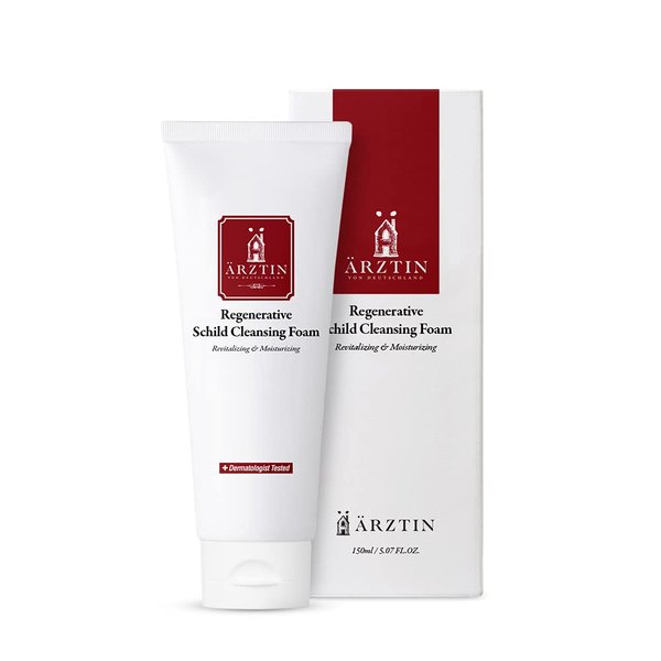 ARZTIN Regenerative Schild Cleansing Foam for sensitive skin, Irritated skin, Low pH Formula, Hydration Soothing effect, 150ml