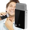 Men Electric Ultra Thin Shaver Rechargeable Washable Wet/Dry Razor for Face Care Beard Trimmer Reciprocating Blade with USB Charger