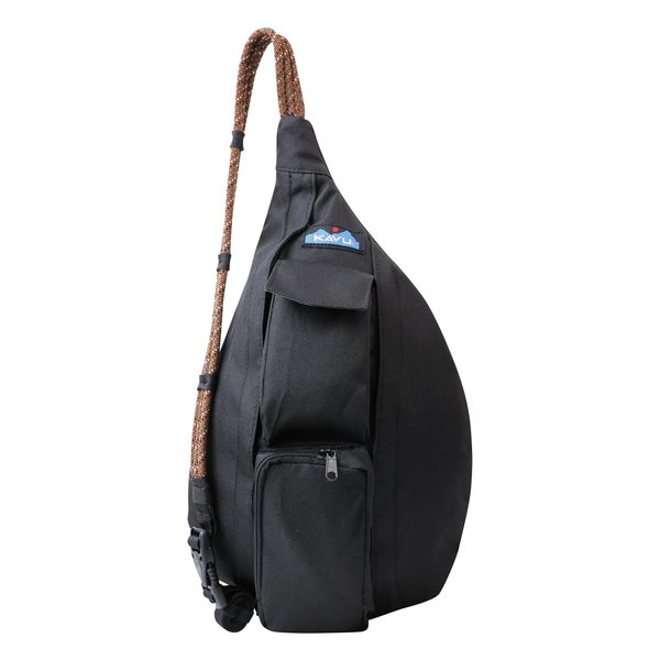 KAVU Mini Rope Sling Pack with Adjustable Rope Shoulder Strap - Jet Black