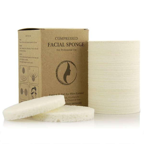 Facial Sponges - APPEARUS Compressed Natural Cellulose Face Sponge | Made in USA | Professional Spa Sponges for Face Cleansing, Massage, Pore Exfoliating, Mask, Makeup Removal (White)