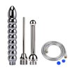 5 Holes Shower Enema Douche Attachments - Aluminium Shower Head Cleaning Kit 3 Piece with Velvet Carry Bag, 59 inch Hose