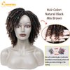QUEENTAS Dreadlock Wigs for Black Women and Men Short Curly Big Afro Braided Wigs Faux Locs Twist Braiding Synthetic Wigs (Black to Brown)