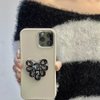 WUOJI Cute Glitter Color Heart Shape Collapsible Expandable Multi Functional Mobile Phone Grip & Kickstand(Black)
