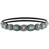 MINACHI Bohemian Beaded Sewn Rice Hair Band with Turquoise Beads, Elastic Cotton Rope, All-Match Face Hair Accessories, Ethnic Style for Women