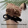 KOVOLITU 12 PCS Braided Hair Ties Bow Tie Hair Bracelets for Women Girls Elastic Hair Ties No Damage Ponytail Holders