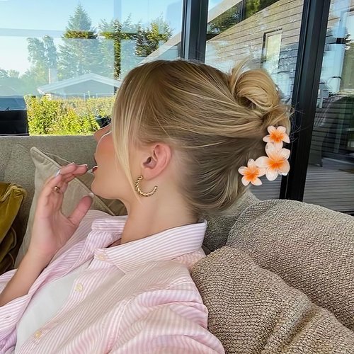 Bmobuo Flower Hair Clips 6Pcs Flower Claw Clips Cute Hair Clips for Women Hawaiian Flower Hair Clips for Thick Hair, Summer Essentials Beach Hair Accessories