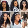 4GIRL4EVER Deep Wave Glueless Human Hair Wigs for Women Half Wig 180% Density Real Headband Wig Human Hair Curly Headband Wigs Brazilian Virgin Hair None Lace Front Wig(26 Inch)