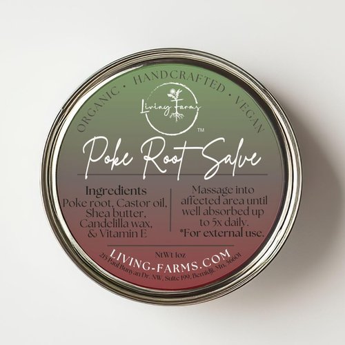 Organic Poke Root & Castor Oil Salve | Vegan Lymphatic Support | Enriched with Essential Oils | Cysts, Boils, Fibroids, Swollen Lymph Nodes, Breast & Joint (1oz, Unscented)