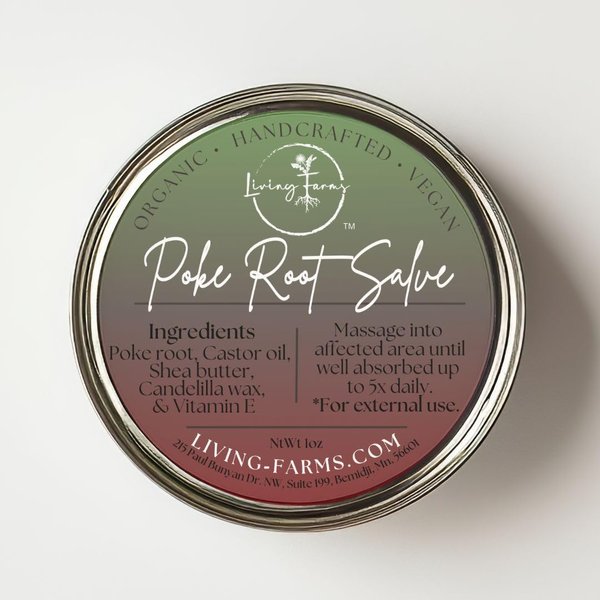 Organic Poke Root & Castor Oil Salve | Vegan Lymphatic Support | Enriched with Essential Oils | Cysts, Boils, Fibroids, Swollen Lymph Nodes, Breast & Joint (1oz, Unscented)