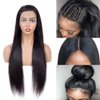 DERRICKRIS Straight Lace Front Wigs Human Hair Pre Plucked 13x4 HD Lace Front Wigs Human Hair 180% Density Glueless Straight Human Hair Wigs For Black Women Natural Black Hairline 24 Inch