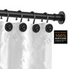 iToplin Shower Curtain Hooks, Decorative Shower Curtain Rings, Rust Resistant Metal Shower Hooks for Bathroom, Rust Proof Shower Hooks Hangers for Shower Curtain Rod, Curtain Hooks, Set of 12 (Black)