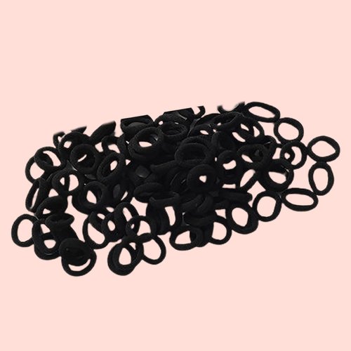 100Pcs Black Hair Band Korean Style High Elastic Hair Ties Candy Color, Elastics and Ties, Bun and Crown Shapers