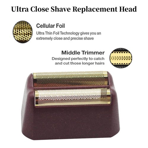 2 Pack Professional 5 Star Series Finale Shaver Replacement Foil and Cutter Bar Assembly Compatible with wahl Shaver Foil 7031-100, 7043-100 Super Close Shaving Replacement Heads，Red