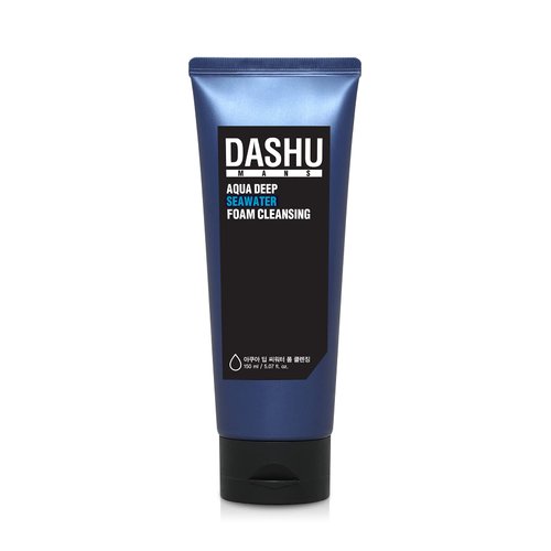 DASHU Mens Aqua Deep Seawater Foam Cleansing 5.07fl oz – Deep cleansing, facial cleansing foam, Daily face wash, For all skin types, Make-up remover