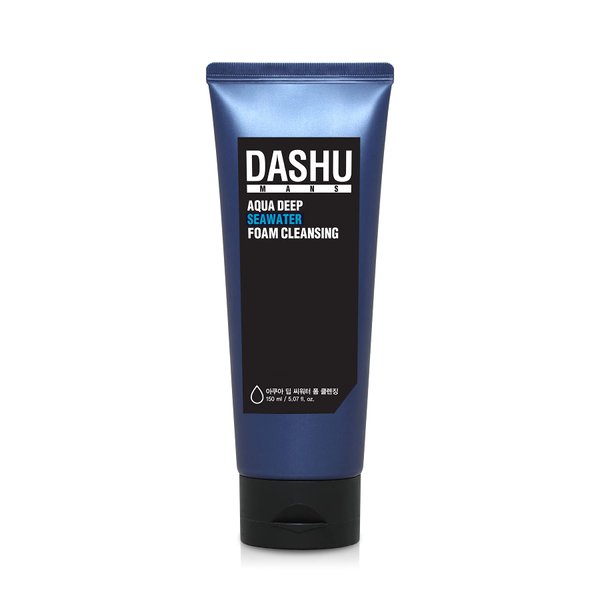 DASHU Mens Aqua Deep Seawater Foam Cleansing 5.07fl oz – Deep cleansing, facial cleansing foam, Daily face wash, For all skin types, Make-up remover
