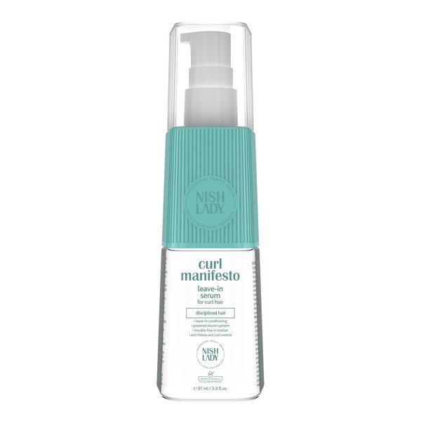 Nishlady Curl Manifesto Clarifying Leave-in Serum for Curl Hair | Disciplined Hair Curl Serum | Repairs the Broken Hair (97 ml, Hair Serum), Clear