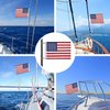 Universal Boat Flag Marine 16"x24" with 4 Boat Flag Pole Kits USA Flag with 50 Embroidered Stars American Boat Flag