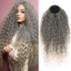 Water Wave Curly Ponytail Extension Kanekalon Synthetic Hair Clip In Hairpieces For Women Curly Drawstring Ponytail For Black Women Fake Hair Clip In Ponytail Hair Extensions