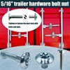 Cargo Trailer Door hasp Bar Lock Handle Keeper Padlock Race Enclosed car Hauler 5/16" Thread Torx Truss Dome Head Nut w/ 5/16" x 2" Carriage Bolts