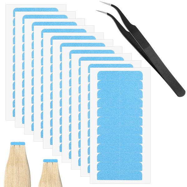 Abeillo 240PCS Hair Extension Tape, Adhesive Tape in Tape Replacement, Double Sided Tape for Hair Extensions, Wig Tape Beauty Tools, Tape for Hair Extensions (Blue)
