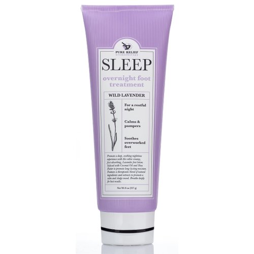 Pure Relief Relaxing Foot Lotion Moisturizer Cream For Dry Feet – Lavender Foot Care Cream W/Shea Butter, Aloe, & Coconut Oil – Foot Repair & Sleep Cream W/Soothing Scent, Pedicure Supplies, 8 Oz