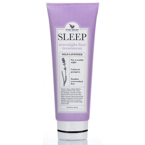 Pure Relief Relaxing Foot Lotion Moisturizer Cream For Dry Feet – Lavender Foot Care Cream W/Shea Butter, Aloe, & Coconut Oil – Foot Repair & Sleep Cream W/Soothing Scent, Pedicure Supplies, 8 Oz