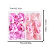 Tyuimhx 48Pcs White French Tip Press on Nails Square Short Fake Nails With 3D Pink Bow Designs Strawberry False Nails Pink Full Cover Stick on Nails Acrylic Artificial Nails for Women Girls