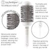 Cricket Technique Silk 2” Thermal Seamless Barrel Hair Brush Ceramic Tourmaline Ionic Bristle Anti-Static Hairbrush for Blow Drying, Curling and Styling for All Hair Types white