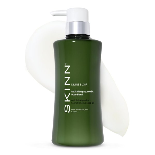 SKINN Natural Body Lotion, Ayurvedic Body Blend - Divine Elixir Revitalizing Natural Lotion for Dry Skin - Soothing, Cooling, & Moisturizing Ashwagandha Body Lotion for Wrinkles & Stretch Marks