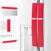ELCOOR Refrigerator Door Handle Covers,5pcs, Safeguard Your Kitchen and Appliances and Keep Them Clear of Grease, Stains etc. Upgrade Your Kitchen Decor with Original Design,Timesaver! (Red/Platinum)