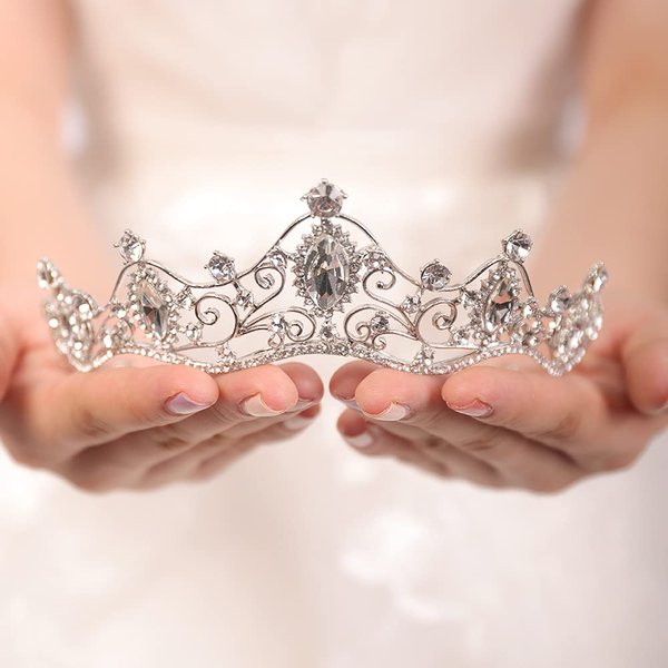 JWICOS Silver Crystal Tiara Crown for Women and Girls Rhinestone Bridal Hair Accessories for Wedding Headpiece Gifts for Brides and Bridesmaid