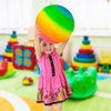 ArtCreativity 16 Inch Rainbow Playground Ball for Kids, Durable Rubber, Includes Hand Pump, Bouncy Outdoor Toy for Backyard, Park, Beach, Boys and Girls Ages 3+