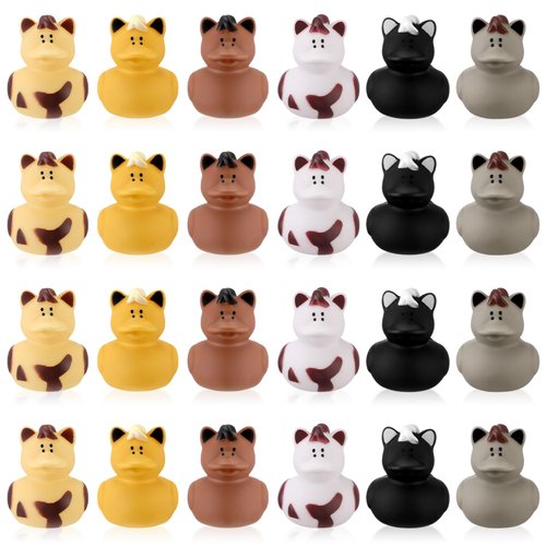 Hungdao 24 Pcs Horse Rubber Duck 2.36 Inch Bucking Horse Ducks Small Ducks Pool Float Bath Decor Gift for Horse Racing Festival Boys Girls Classroom Prizes Baby Shower Party Favors