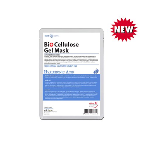 Dear & Derm Bio Cellulose Gel Mask, Skincare Face sheet mask, Facial sheet mask - Hyaluronic Acid x 10 sheets