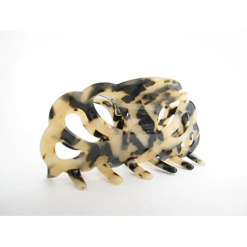 Black and beige marbled hair claw clip for medium fine hair