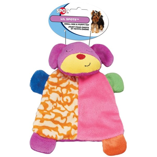 HDP Spot Lil Spots Plush Blanket Toys for Small Dogs and Puppies Assorted Size:Pack of 2