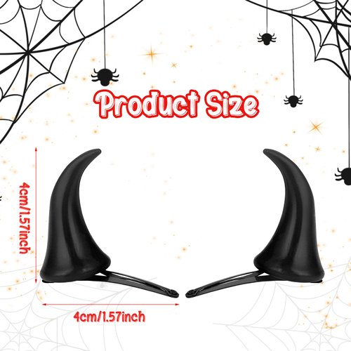 Halloween Devil Horns Hair Clip Fashion Barrettes Cute Headdress Small Vampire Headwear Cosplay Costume Accessorise Party Dress Up for Christmas Halloween