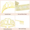 CURASA Birthday Sash and Crown for Women 50th Birthday Sash Gold Birthday Crown Adult Women Rhinestone Birthday Tiara Gold Its My 50th Birthday Sash Birthday Decoration for Party Gifts