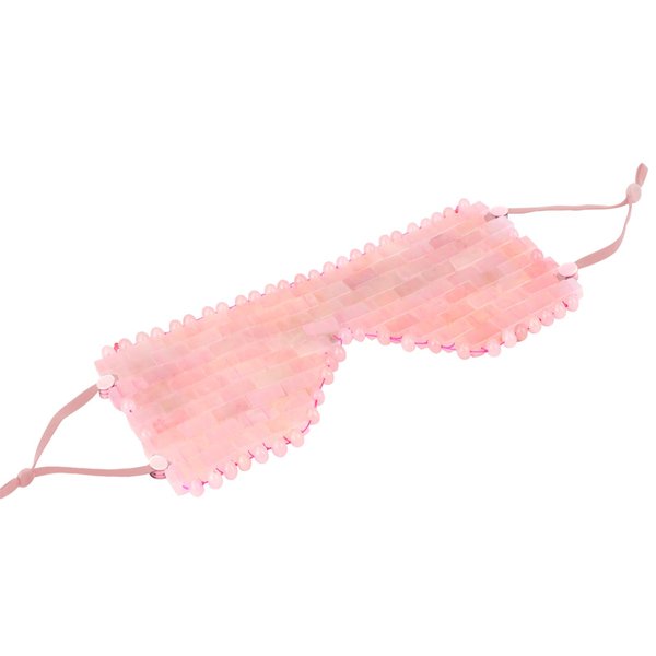 Rose Quartz Eye Mask - with Adjustable Strap for face 100% Natural Gemstone Jade Sleep Mask for Hot & Cold Anti Aging Therapy by LazyGa