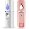 Portable Nano Facial Mister Mini Facial Steamer Atomization Eyelash Extensions with Mirror & 20ml Visual Water Tank (2 Packs)