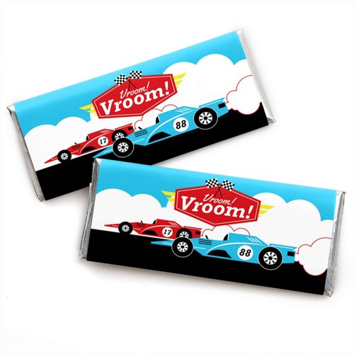 Let’s Go Racing - Racecar - Candy Bar Wrapper Baby Shower or Race Car Birthday Party Party Favors - Set of 24