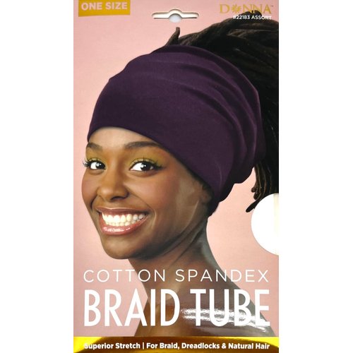 DONNA Cotton Spandex Braid Tube, Braid Tube for Women’s Hair for Face Wash for Makeup Hair Accessories Headbands, Head Wrap for Women WHITE Color