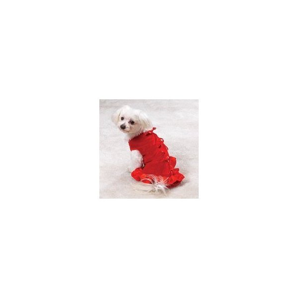 Dog Dress - Red Velvet Party Dress Xl
