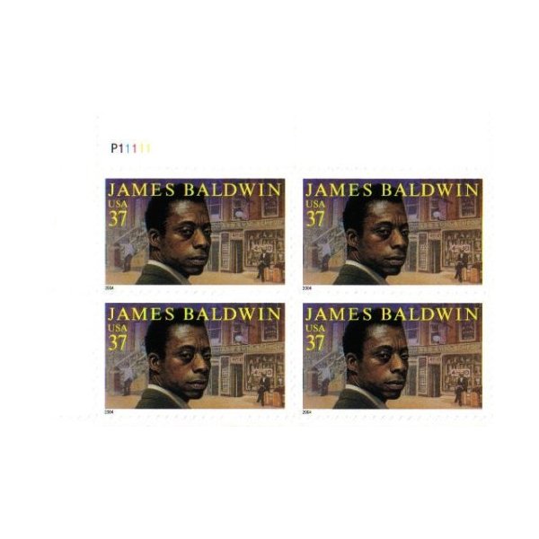 JAMES BALDWIN ~ BLACK HERITAGE ~ LITERARY ARTS SERIES #3871 Plate Block of 4 x 37 cents US Postage Stamps