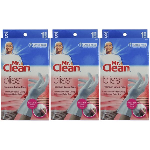 Mr. Clean Bliss Premium Latex-Free Gloves, Small, 3 pairs