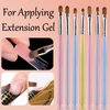 7 Pcs UV Gel Nail Art Brush,Poly extension Gel Nail Art Tips Brush,Acrylic Nail Art Brush Nail Painting Brush Pen Set for Home and Salon Use