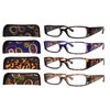 Eyekepper 4-Pack Beautiful Colors Spring Hinge Rectangular Reading Glasses +1.25
