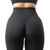 MOSHENGQI Seamless Workout Leggings for Women Butt Lifting High Waisted Tummy Control Yoga Pants(M,00-Solid Black)